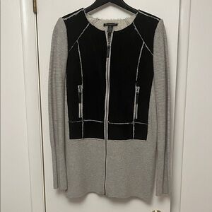 INC International Concepts Black and Cream Cardigan